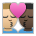 Kiss: Man, Man, Medium-Light Skin Tone, Dark Skin Tone