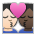 Kiss: Person, Person, Light Skin Tone, Dark Skin Tone