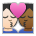 Kiss: Person, Person, Light Skin Tone, Medium-Dark Skin Tone