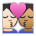 Kiss: Person, Person, Light Skin Tone, Medium Skin Tone