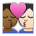 Kiss: Person, Person, Medium-Dark Skin Tone, Light Skin Tone