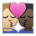 Kiss: Person, Person, Medium-Light Skin Tone, Dark Skin Tone