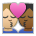 Kiss: Person, Person, Medium-Light Skin Tone, Medium-Dark Skin Tone
