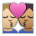 Kiss: Person, Person, Medium-Light Skin Tone, Medium Skin Tone