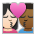 Kiss: Woman, Man, Light Skin Tone, Medium-Dark Skin Tone
