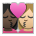 Kiss: Woman, Woman, Dark Skin Tone, Medium-Light Skin Tone