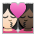 Kiss: Woman, Woman, Light Skin Tone, Dark Skin Tone