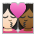 Kiss: Woman, Woman, Light Skin Tone, Medium-Dark Skin Tone