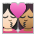 Kiss: Woman, Woman, Light Skin Tone, Medium Skin Tone