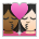 Kiss: Woman, Woman, Medium-Dark Skin Tone, Light Skin Tone