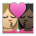 Kiss: Woman, Woman, Medium-Light Skin Tone, Dark Skin Tone