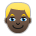 Man: Dark Skin Tone, Blond Hair