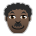 Man: Dark Skin Tone, Curly Hair