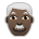 Man: Dark Skin Tone, White Hair