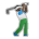 Man Golfing: Dark Skin Tone