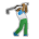Man Golfing: Medium-Dark Skin Tone