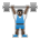 Man Lifting Weights: Dark Skin Tone