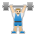 Man Lifting Weights: Medium-Light Skin Tone