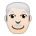 Man: Light Skin Tone, White Hair