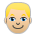 Man: Medium-Light Skin Tone, Blond Hair