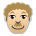 Man: Medium-Light Skin Tone, Curly Hair