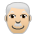 Man: Medium-Light Skin Tone, White Hair