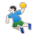 Man Playing Handball: Light Skin Tone