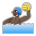 Man Playing Water Polo: Dark Skin Tone