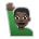Man Raising Hand: Dark Skin Tone