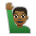 Man Raising Hand: Medium-Dark Skin Tone