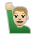 Man Raising Hand: Medium-Light Skin Tone