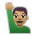 Man Raising Hand: Medium Skin Tone