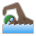 Man Swimming: Dark Skin Tone