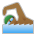 Man Swimming: Medium-Dark Skin Tone