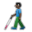 Man with White Cane: Dark Skin Tone