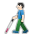 Man with White Cane: Light Skin Tone