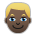 Person: Dark Skin Tone, Blond Hair