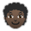 Person: Dark Skin Tone, Curly Hair