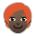 Person: Dark Skin Tone, Red Hair