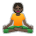 Person in Lotus Position: Dark Skin Tone