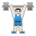 Person Lifting Weights: Light Skin Tone