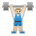 Person Lifting Weights: Medium-Light Skin Tone