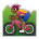 Person Mountain Biking: Medium-Dark Skin Tone