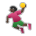 Person Playing Handball: Dark Skin Tone