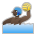 Person Playing Water Polo: Dark Skin Tone