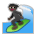 Person Surfing: Dark Skin Tone