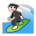Person Surfing: Light Skin Tone