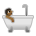 Person Taking Bath: Medium-Dark Skin Tone