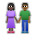 Woman and Man Holding Hands: Dark Skin Tone, Medium-Dark Skin Tone