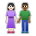 Woman and Man Holding Hands: Light Skin Tone, Medium-Dark Skin Tone